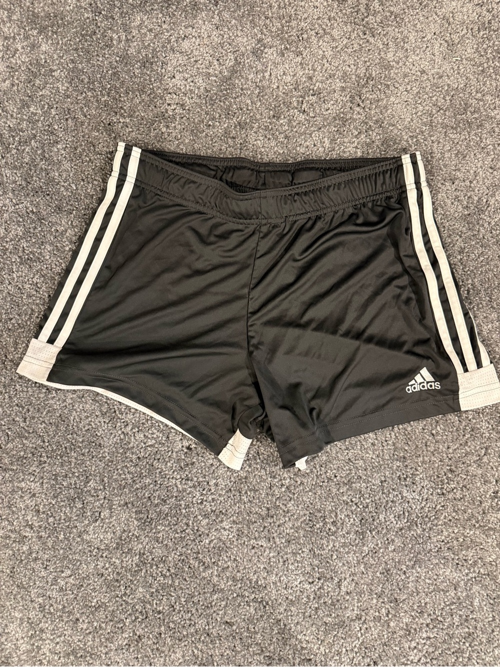 adidas Dark Gray AeroReady Athletic Shorts with White Side Stripes